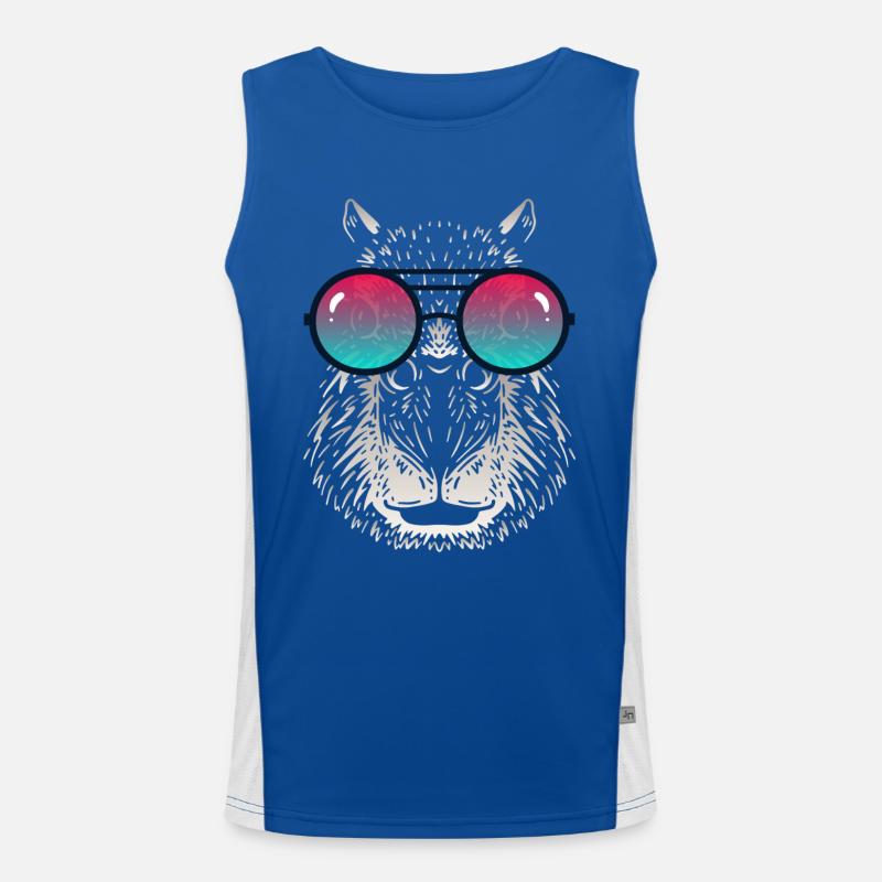 Cooles Capybara mit Sonnenbrille Funktionelles Kontrast-Tank Top für Männer 