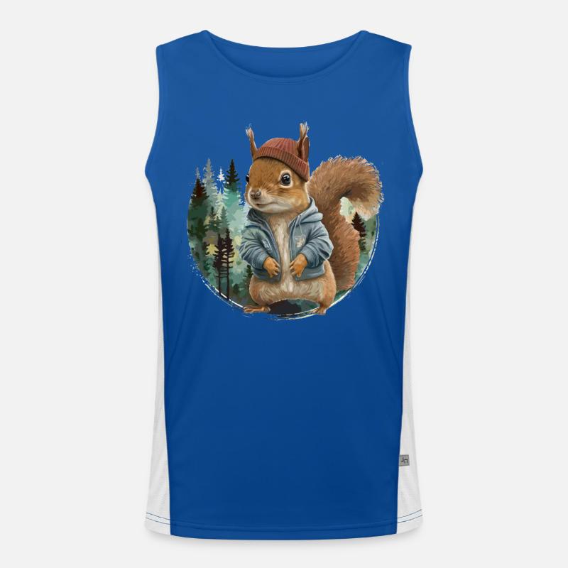 Cute Squirrel Men's Functional Contrast Tank Top 