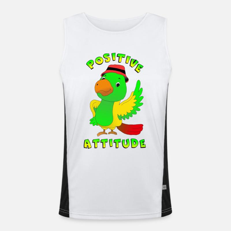 Positive attitude perroquet Débardeur respirant contrasté Homme 