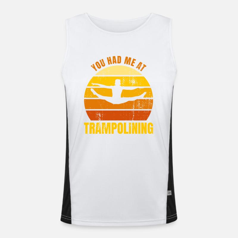 Funny Trampoline Quote Men's Functional Contrast Tank Top 