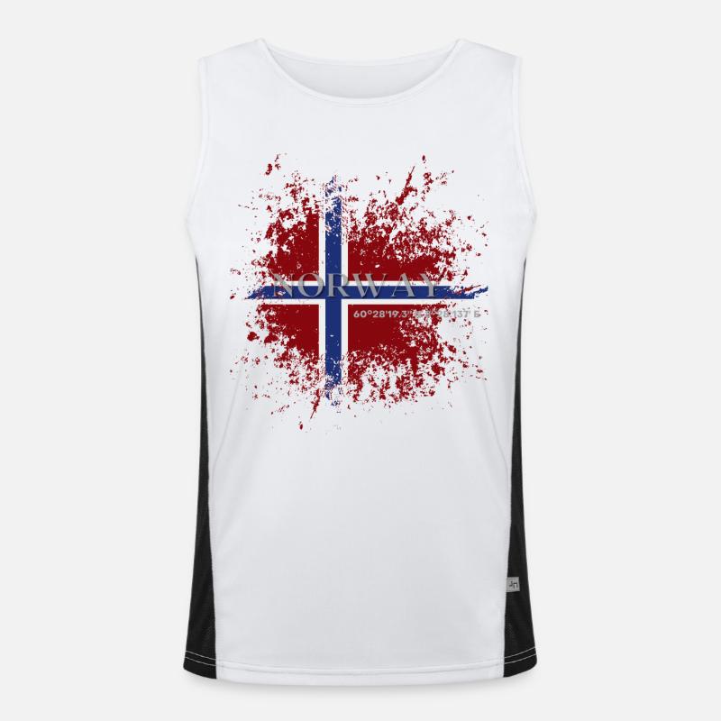 Drapeau de la Norvège grunge Débardeur respirant contrasté Homme 