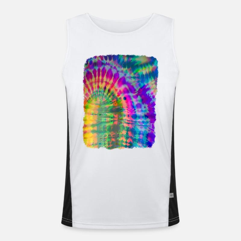 Tie Dye Batik Débardeur respirant contrasté Homme 