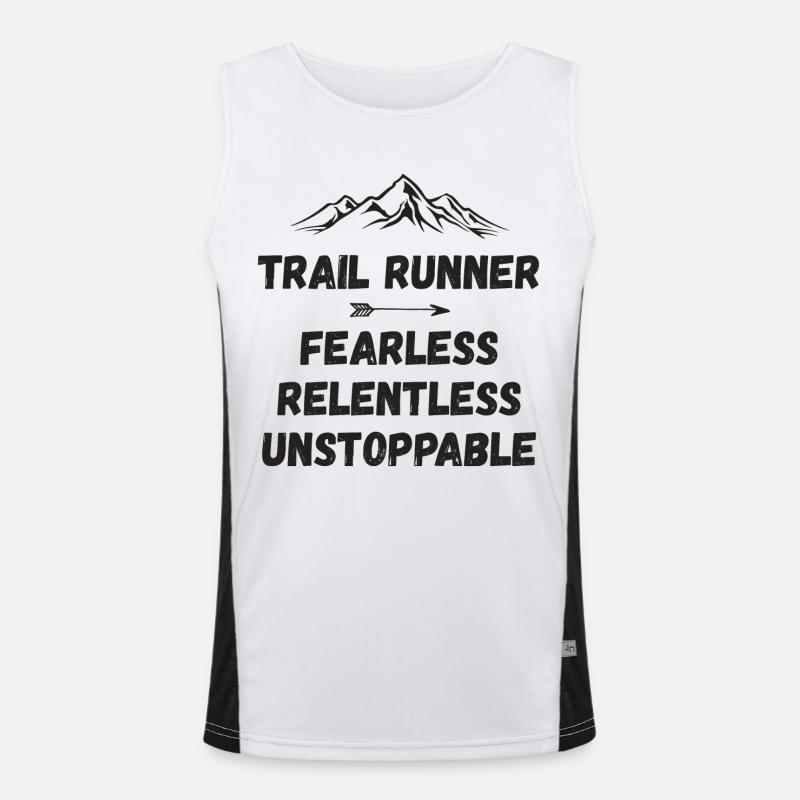Coureur de trail - Intrépide. Implacable. Imparable. Débardeur respirant contrasté Homme 