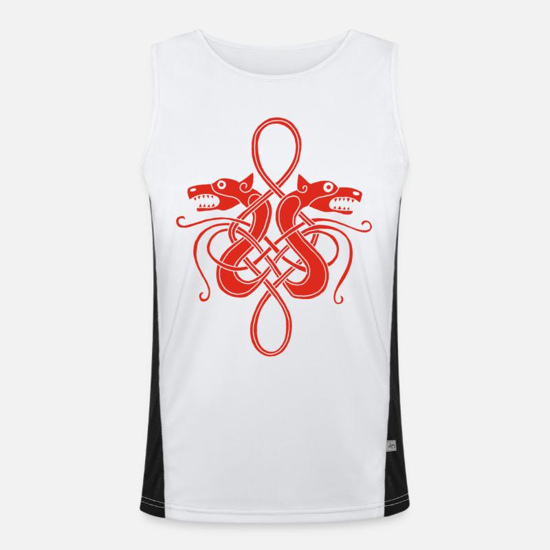 Rote Wikinger-Hydra Funktionelles Kontrast-Tank Top für Männer 