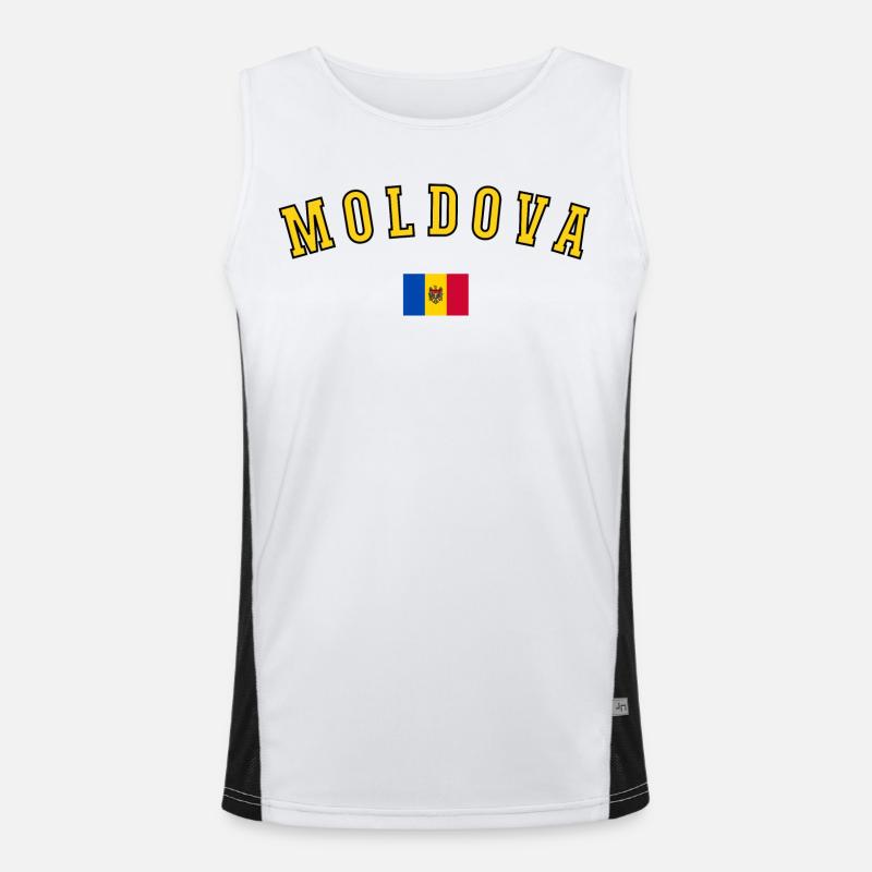 Drapeau de la Moldavie Débardeur respirant contrasté Homme 