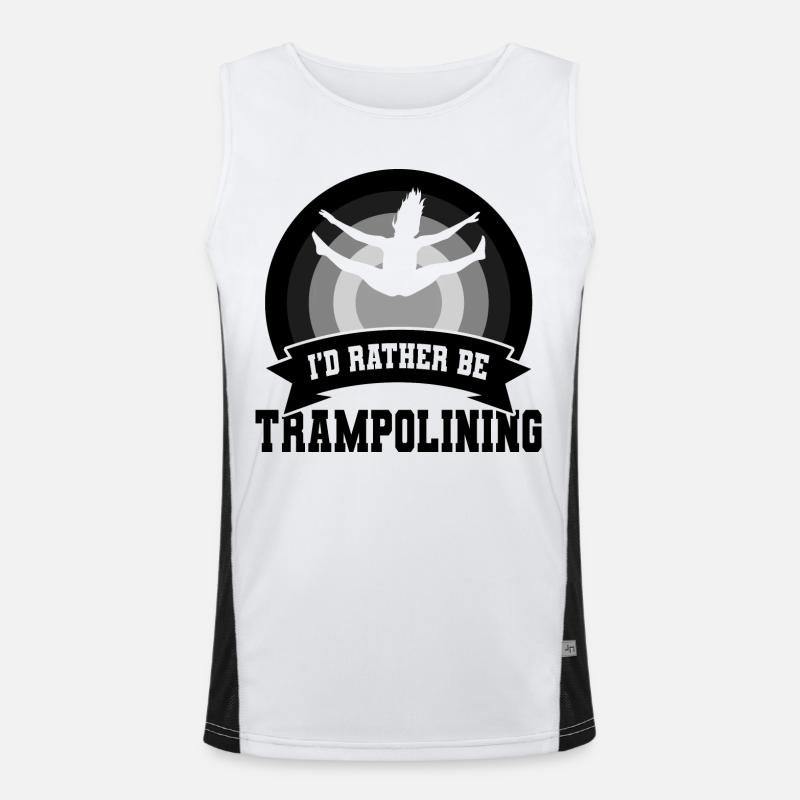 I’d Rather Be Trampolining Funktionelles Kontrast-Tank Top für Männer 