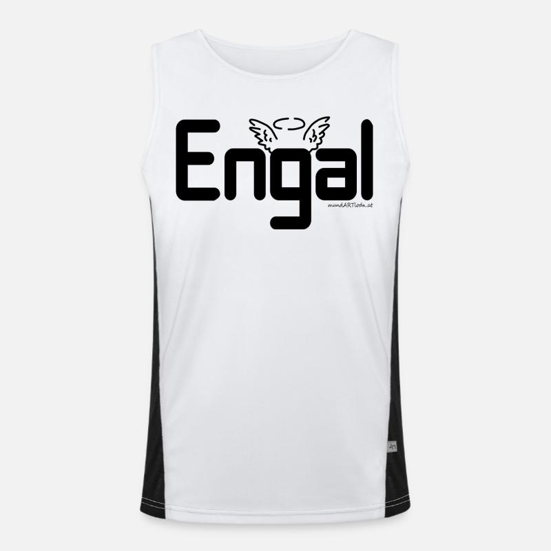 Engal - Engerl, Austrian dialect, Gift - Men's Functional Contrast Tank Top  - white/black