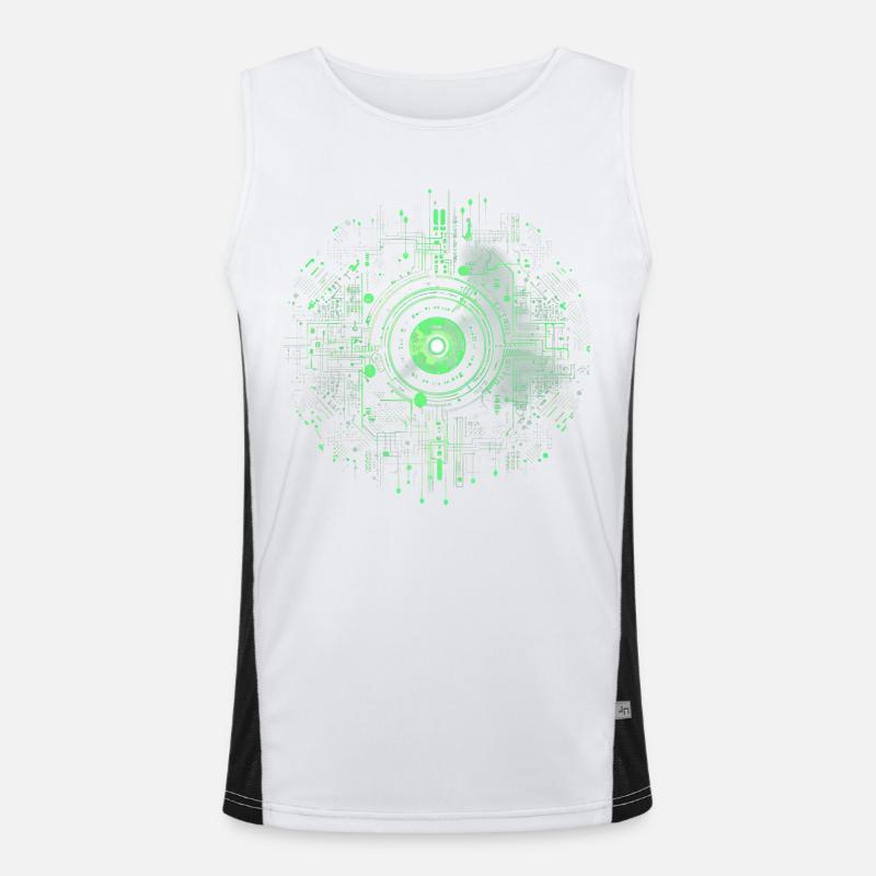 Matrix Style, Signs, Symbols, Cyber, SciFi, Code Men's Functional Contrast Tank Top 