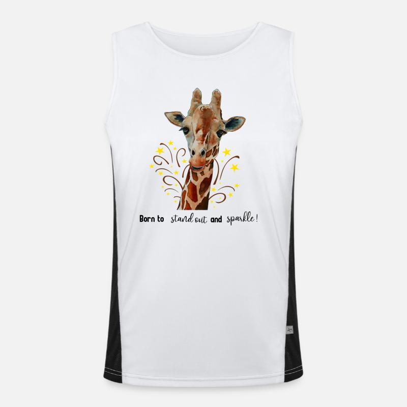 Girafe mignonne Née pour se démarquer et briller Débardeur respirant contrasté Homme 