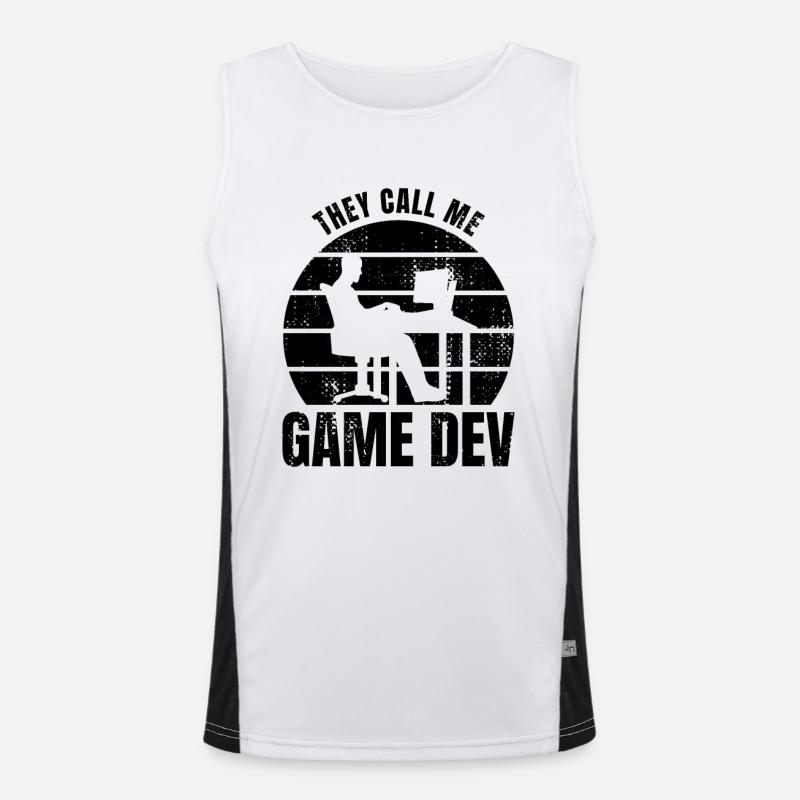 Game Developer - Men's Functional Contrast Tank Top  - white/black