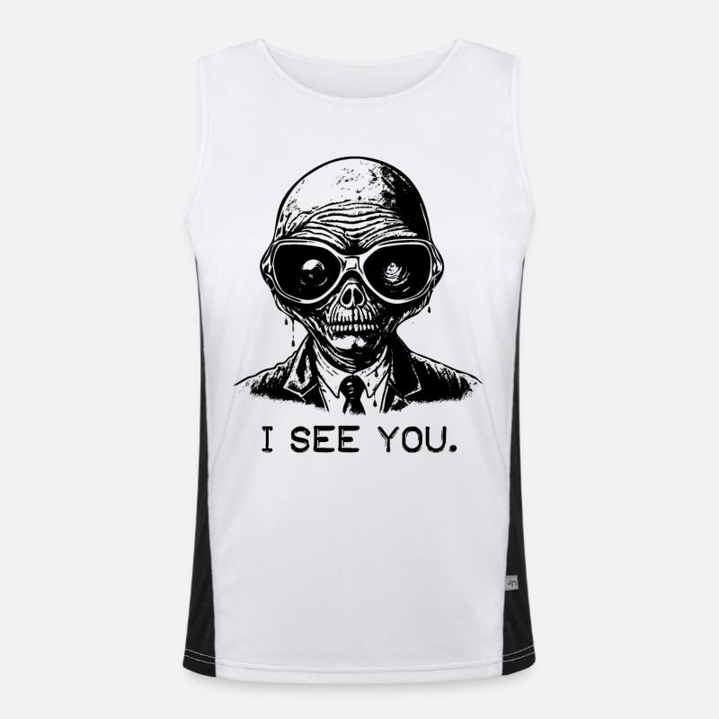 Glasses from space: Alien, I see you Men's Functional Contrast Tank Top 