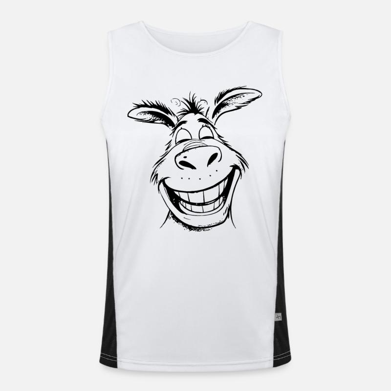 Âne de dessin animé souriant Débardeur respirant contrasté Homme 