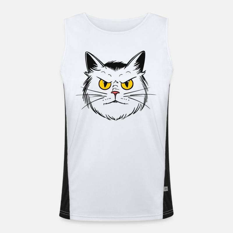 Chat de dessin animé effrayant Débardeur respirant contrasté Homme 