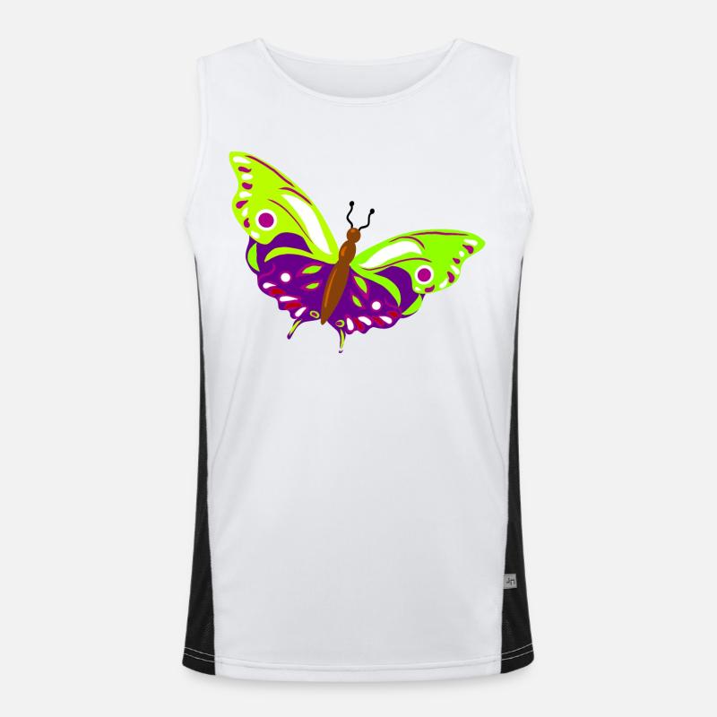 Illustration de papillon multicolore Débardeur respirant contrasté Homme 