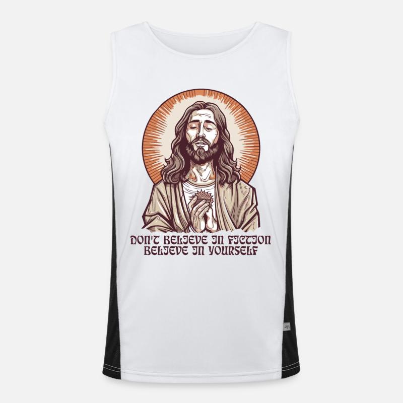 Messiah Jesus Guru Type: Fiction Saying Men's Functional Contrast Tank Top 