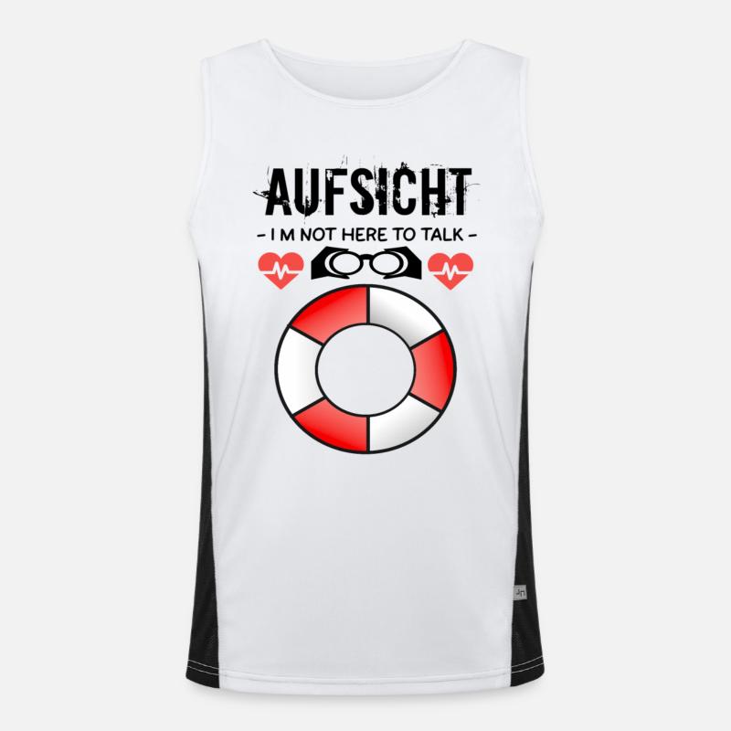 Supervision - Bathing supervision - Men's Functional Contrast Tank Top - white/black