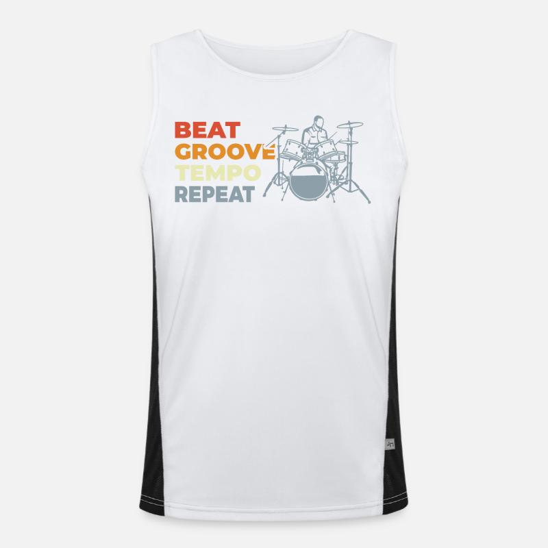 Schlagzeuger Motivation Funktionelles Kontrast-Tank Top für Männer 
