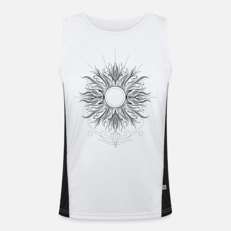 Mittsommer Sonne mit Triple Moon Funktionelles Kontrast-Tank Top für Männer 