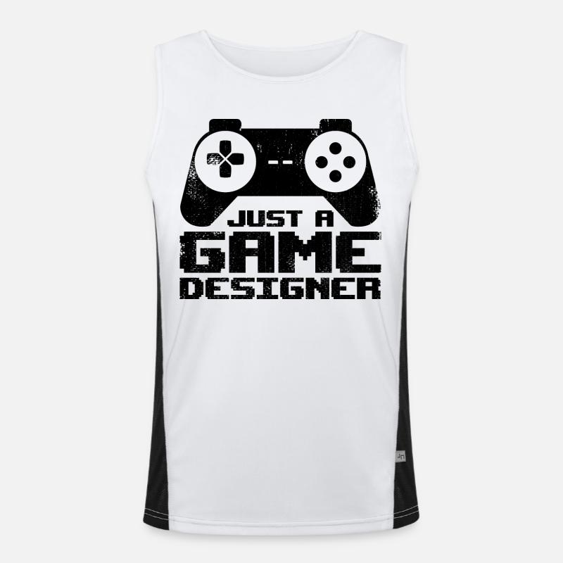 Just A Game Designer Funktionelles Kontrast-Tank Top für Männer 
