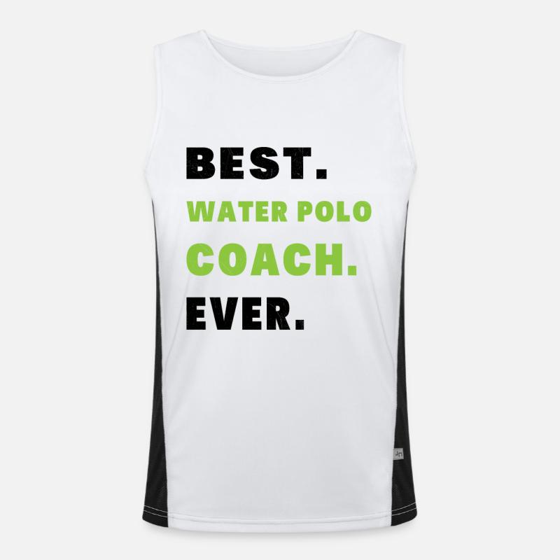 Bester Trainer Wasserball Humor Geschenk Coach Funktionelles Kontrast-Tank Top für Männer 