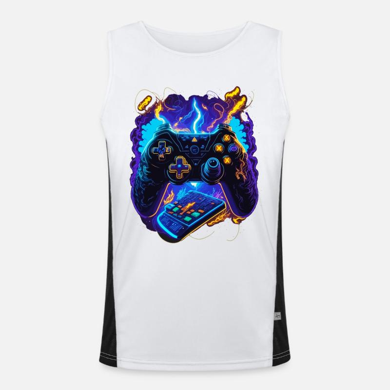 Cyber Gaming Controller - Men's Functional Contrast Tank Top - white/black