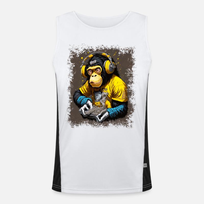 DJ Affe Funktionelles Kontrast-Tank Top für Männer 
