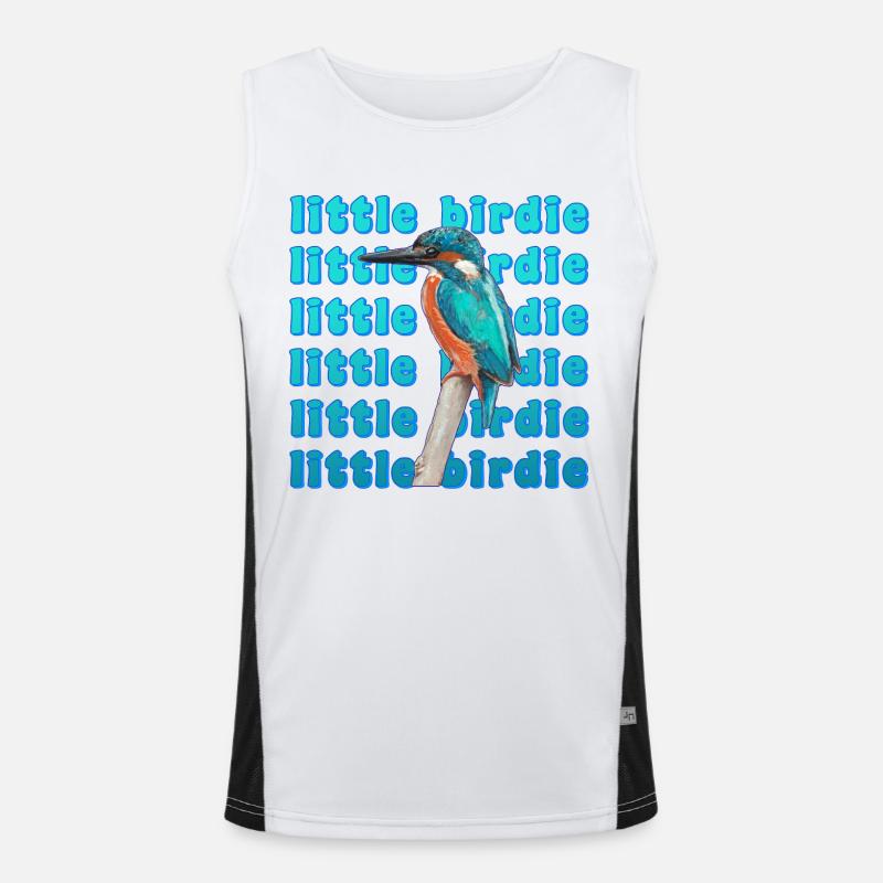 Eisvogel - schöner blauer Vogel – Aquarell Malerei Funktionelles Kontrast-Tank Top für Männer 
