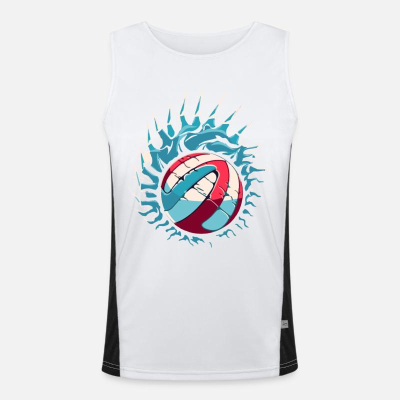 Volleyball Logo Funktionelles Kontrast-Tank Top für Männer 