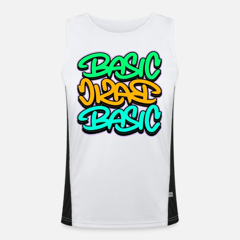 Urban Graffiti Basic Triple Font - Men's Functional Contrast Tank Top  - white/black