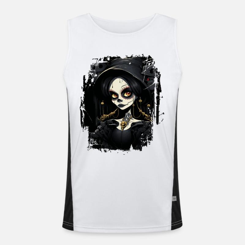Süßes Gothic-Mädchen Funktionelles Kontrast-Tank Top für Männer 