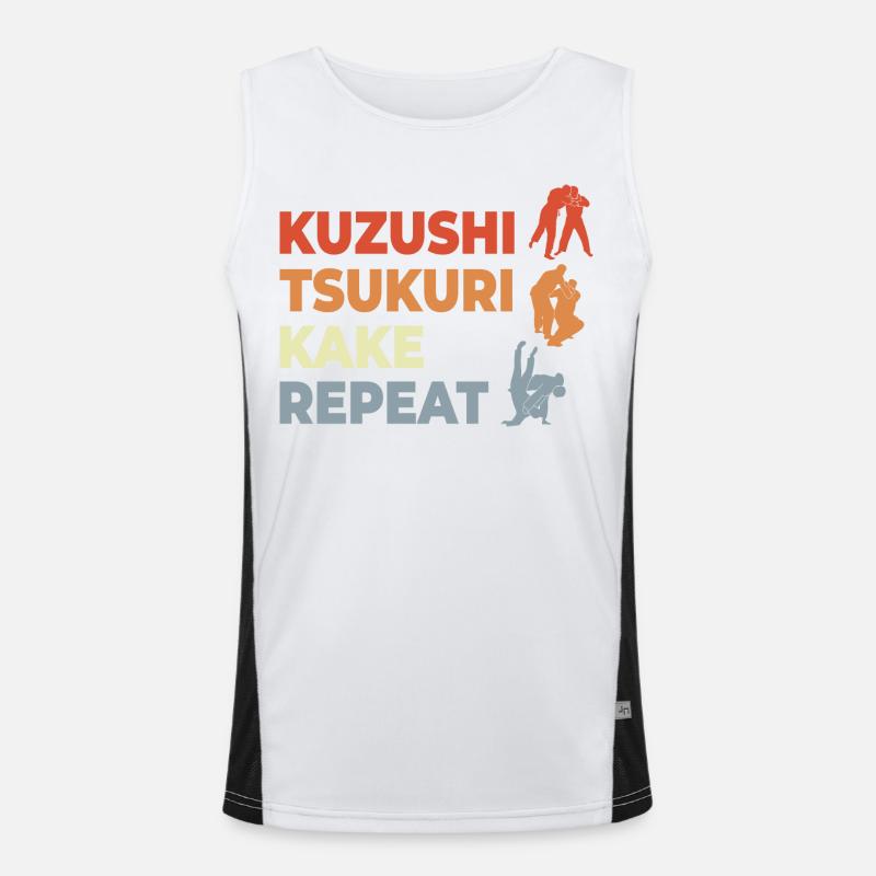 Judo Techniken Funktionelles Kontrast-Tank Top für Männer 