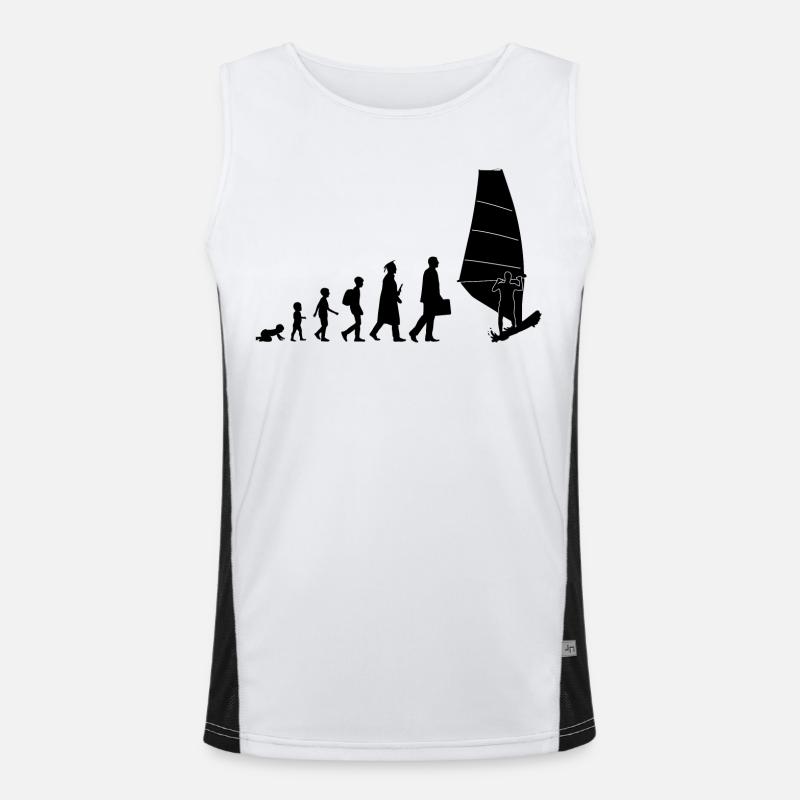 Entwicklung des Windsurfens Funktionelles Kontrast-Tank Top für Männer 