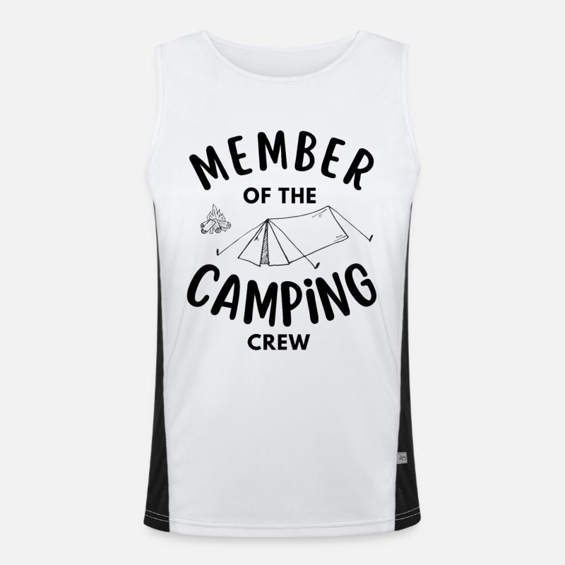 Mitglied der Camping Crew lustig Funktionelles Kontrast-Tank Top für Männer 
