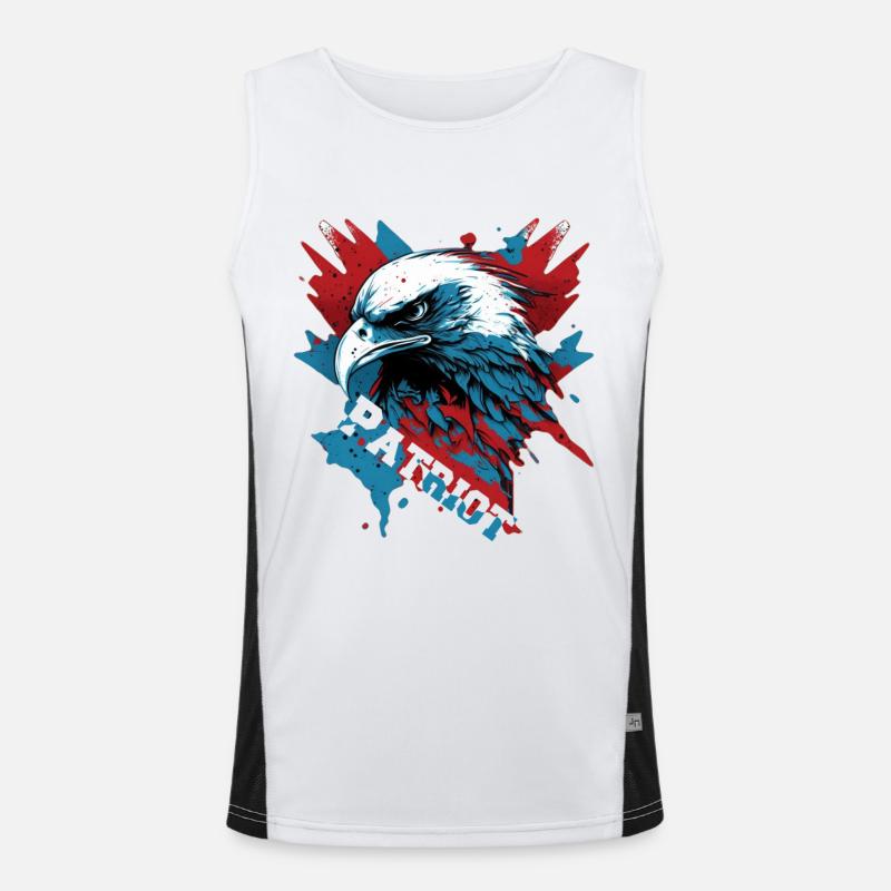 Patriotic eagle with lettering Men's Functional Contrast Tank Top 