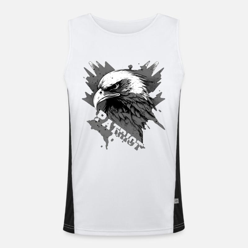 Patriotic eagle with lettering Men's Functional Contrast Tank Top 