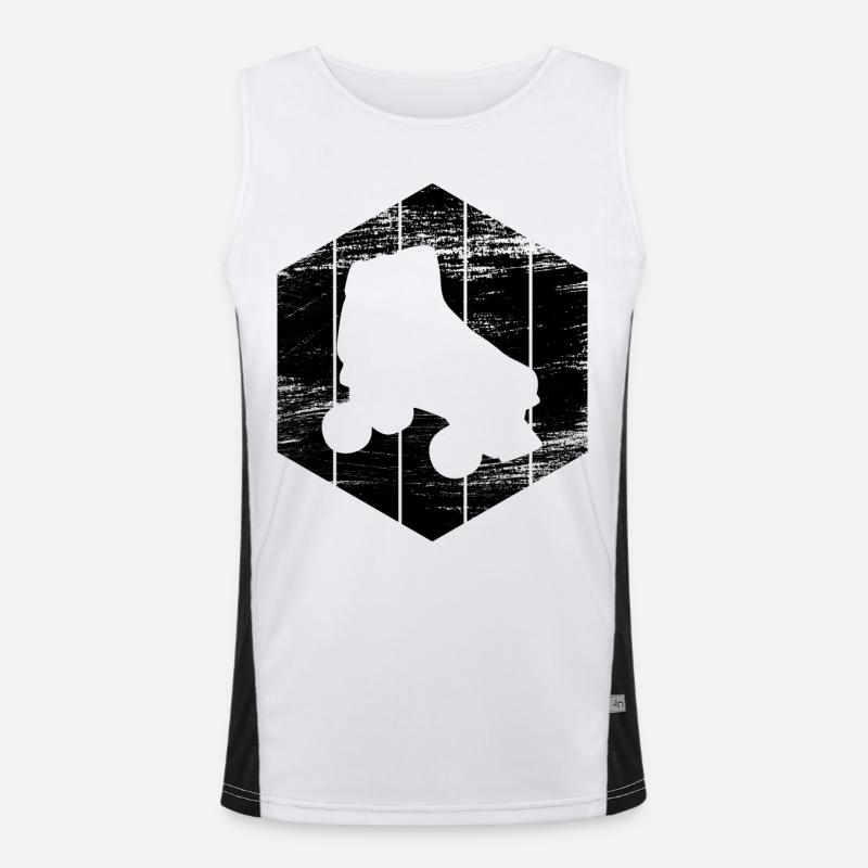 Roller Skates Drawing Men's Functional Contrast Tank Top 
