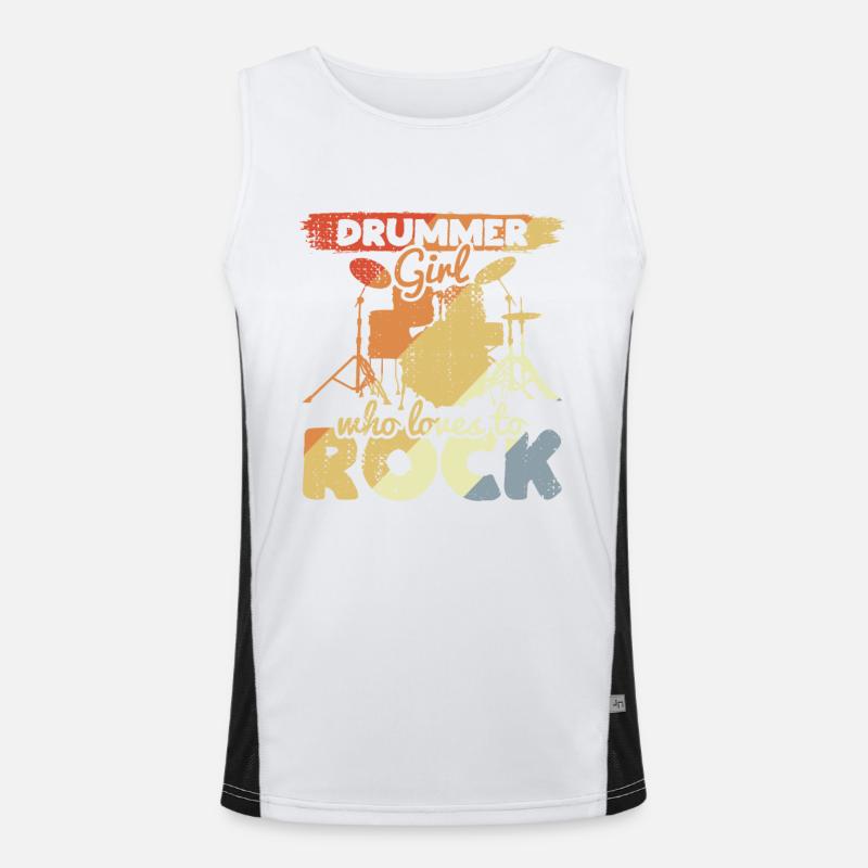 Schlagzeuger Mädchen Funktionelles Kontrast-Tank Top für Männer 