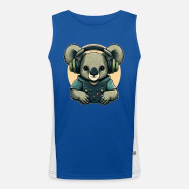 Orso koala con Walkman Canotta sportiva da uomo in contrasto cromatico 