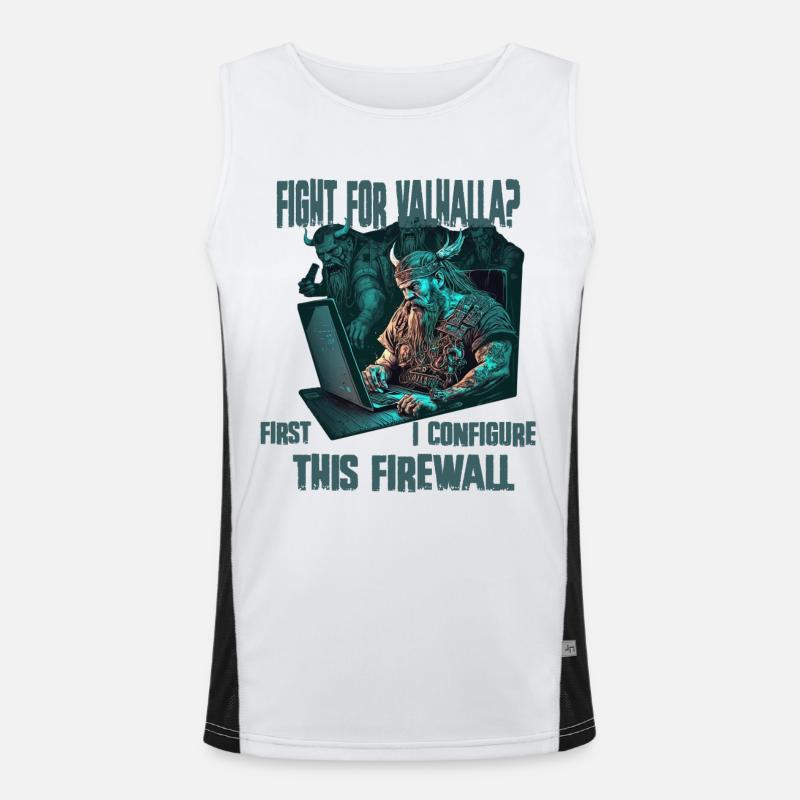 Firewall first Viking programmer - Men's Functional Contrast Tank Top  - white/black