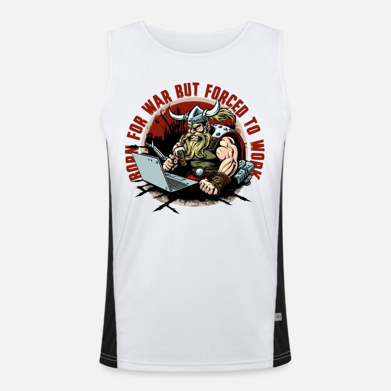 Wikinger-Admin mit Schriftzug Funktionelles Kontrast-Tank Top für Männer 