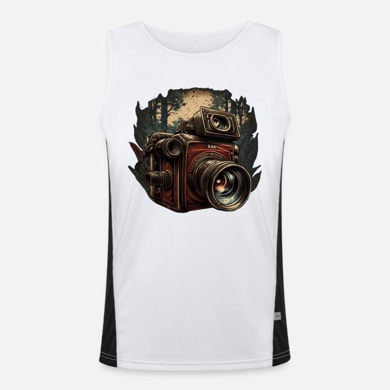 Camera in the forest Men's Functional Contrast Tank Top 