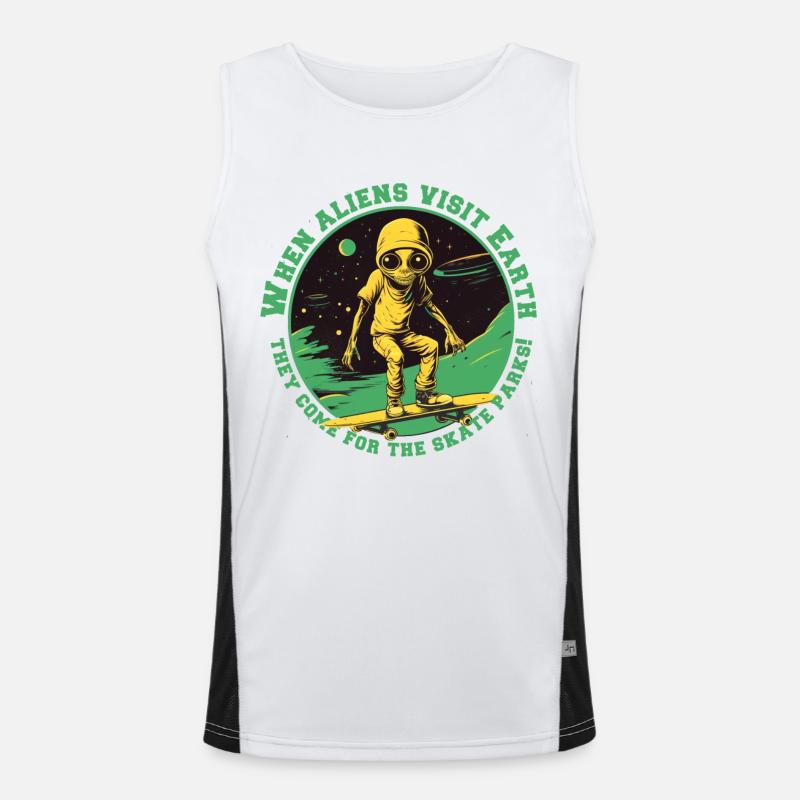 Skaterals dans l’espace avec lettrage Débardeur respirant contrasté Homme 