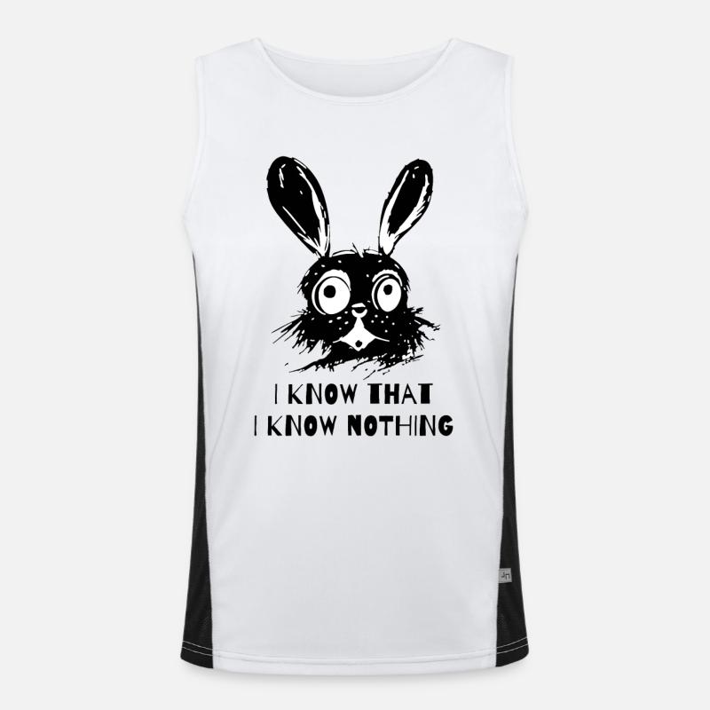 I know that I don't know anything - Wise Rabbit Men's Functional Contrast Tank Top 