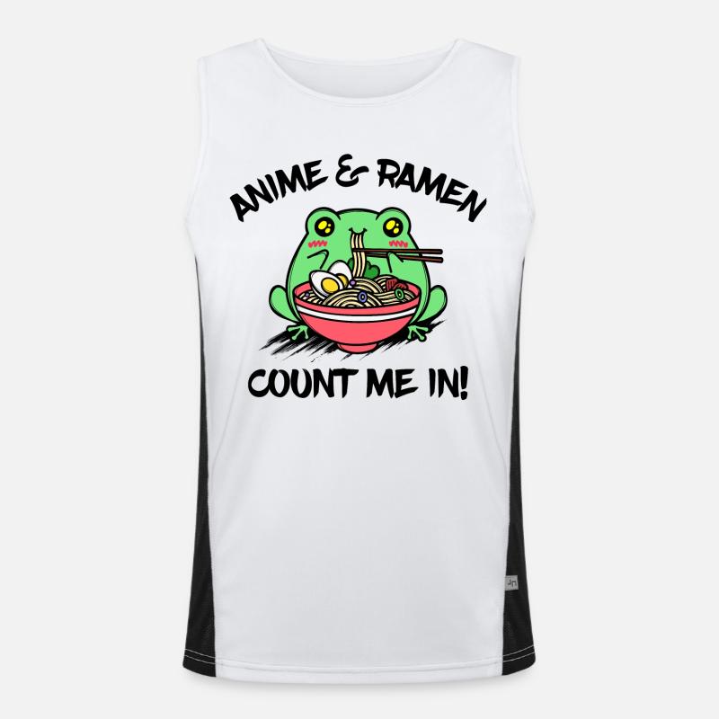 Manga Animation Anime Ramen Animation Statement - Men's Functional Contrast Tank Top - white/black