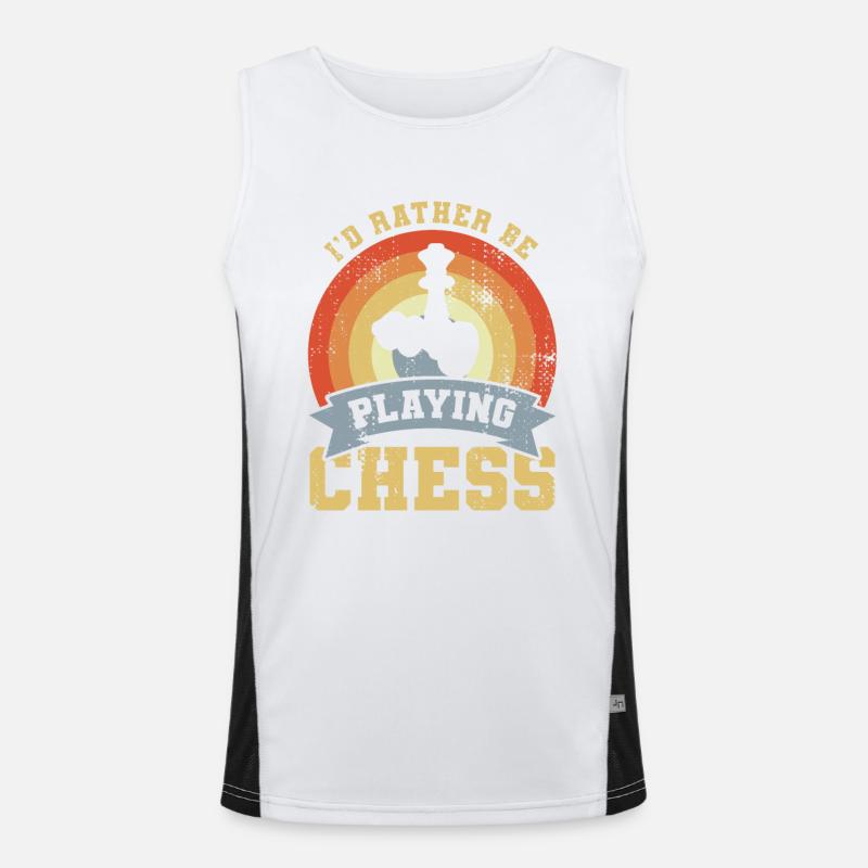 I'd Rather Be Playing Chess - Men's Functional Contrast Tank Top  - white/black