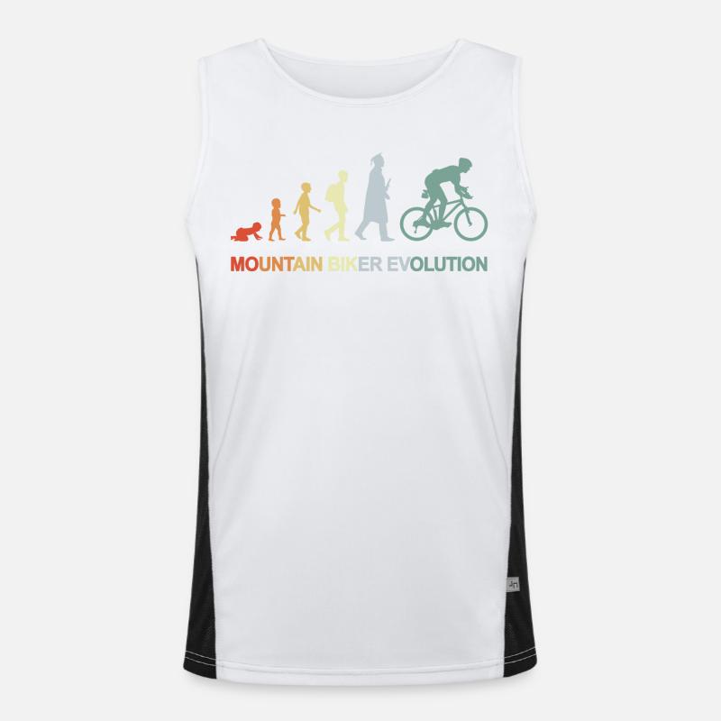Mountain Biker Evolution - Men's Functional Contrast Tank Top  - white/black
