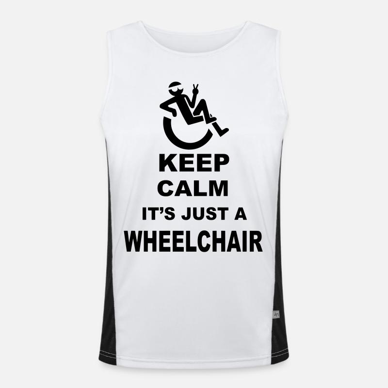 Restez calme, c’est juste un utilisateur de fauteuil roulant* Débardeur respirant contrasté Homme 