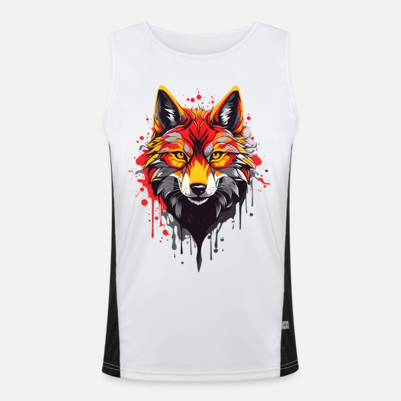 Coole Wolf Funktionelles Kontrast-Tank Top für Männer 