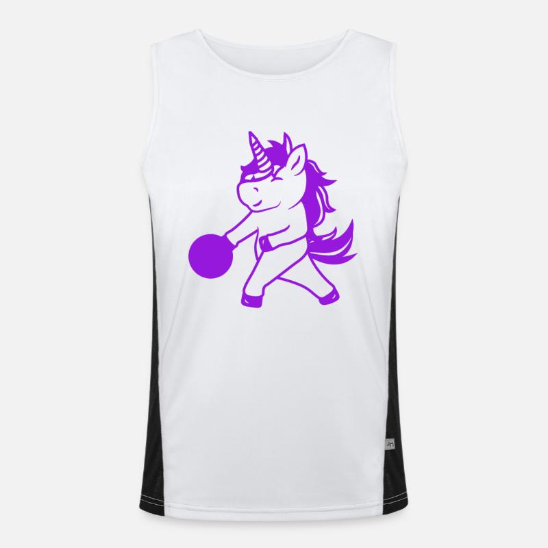 Bowling Einhorn Spieler Funktionelles Kontrast-Tank Top für Männer 