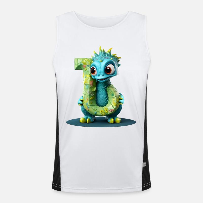 Blauer Drache mit Buchstabe J Alphabet Funktionelles Kontrast-Tank Top für Männer 